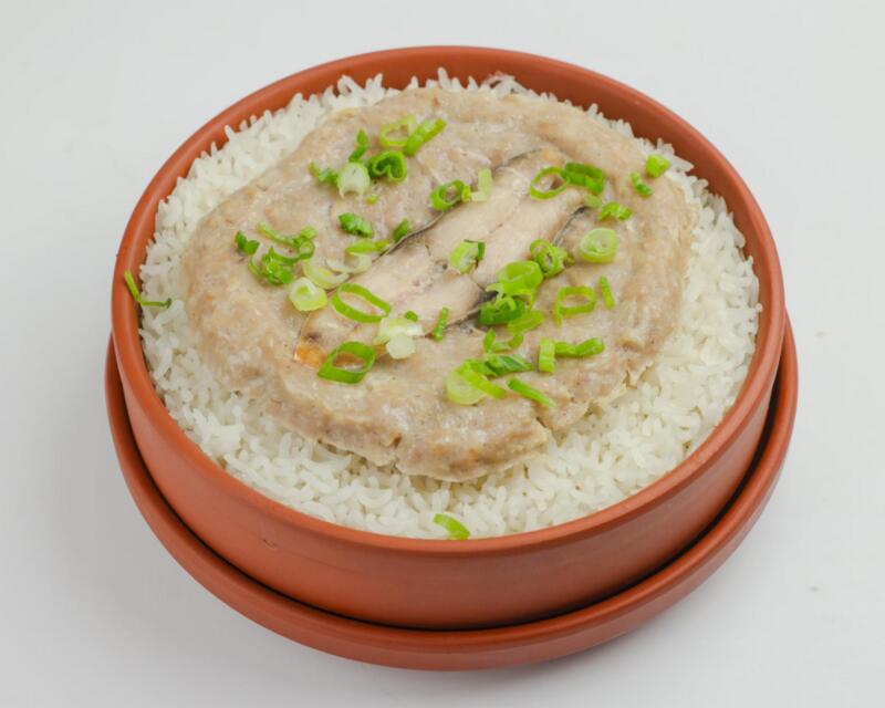Steamed Rice Salted Fish And Meat Patty